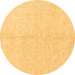 Round Machine Washable Solid Brown Modern Rug, wshabs1516brn