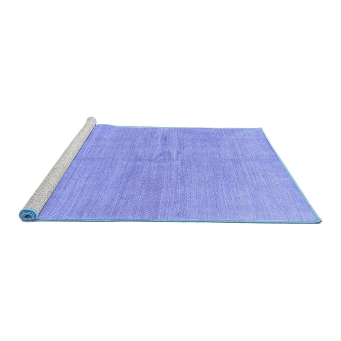 Sideview of Machine Washable Abstract Blue Modern Rug, wshabs1517blu
