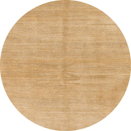 Round Abstract Yellow Modern Rug, abs1517