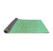 Sideview of Abstract Turquoise Modern Rug, abs1517turq