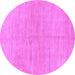 Round Abstract Purple Modern Rug, abs1517pur