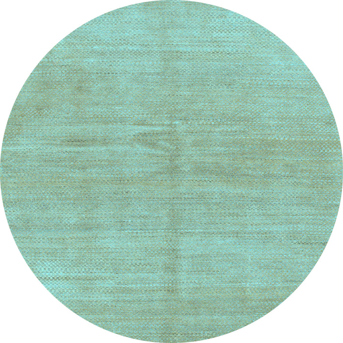 Round Abstract Light Blue Modern Rug, abs1517lblu