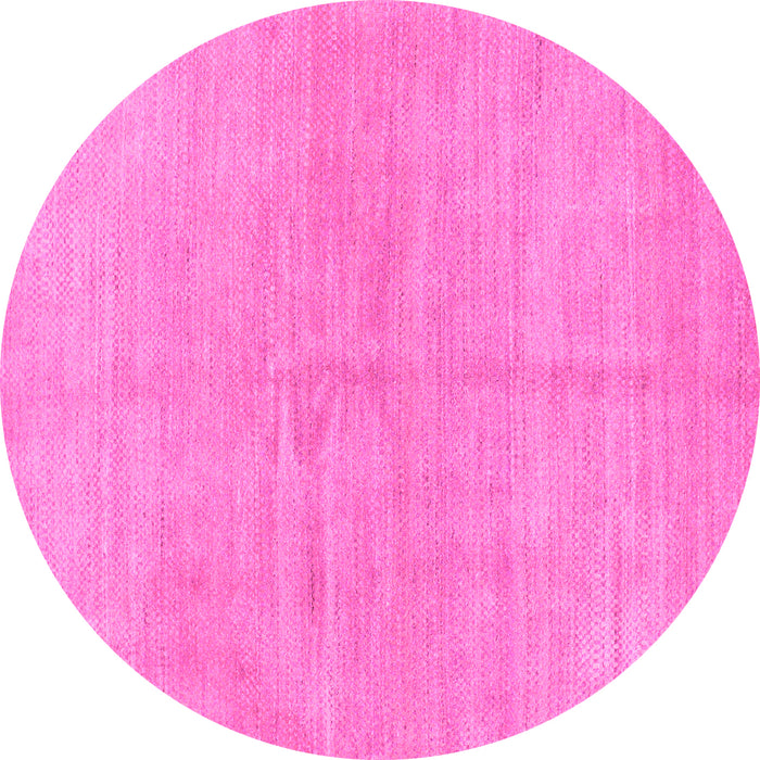 Round Machine Washable Abstract Pink Modern Rug, wshabs1517pnk