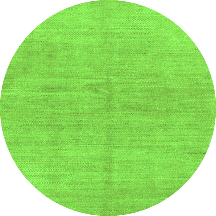 Round Machine Washable Abstract Green Modern Area Rugs, wshabs1517grn