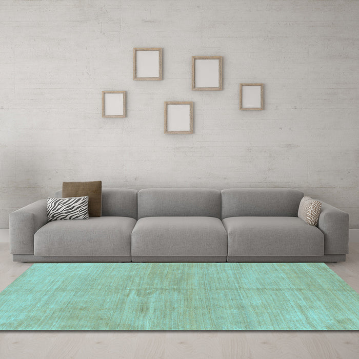 Machine Washable Abstract Light Blue Modern Rug in a Living Room, wshabs1517lblu