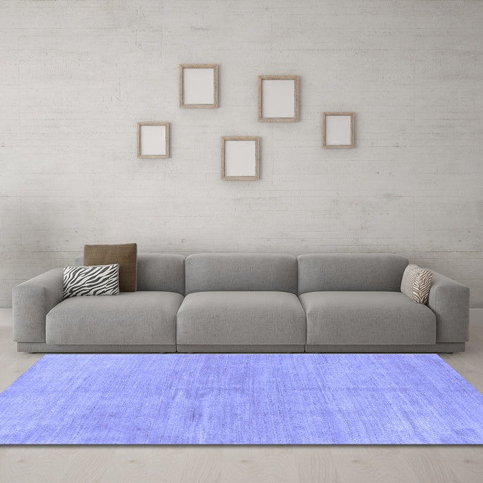 Machine Washable Abstract Blue Modern Rug in a Living Room, wshabs1517blu