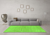 Machine Washable Abstract Green Modern Rug, wshabs1517grn