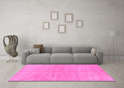 Machine Washable Abstract Pink Modern Rug in a Living Room, wshabs1517pnk