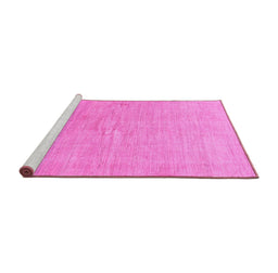 Sideview of Machine Washable Abstract Pink Modern Rug, wshabs1518pnk
