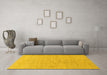 Machine Washable Abstract Yellow Modern Rug in a Living Room, wshabs1518yw