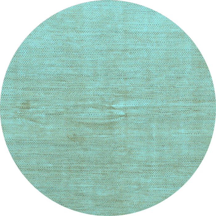 Round Abstract Light Blue Modern Rug, abs1518lblu