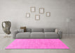 Machine Washable Abstract Pink Modern Rug in a Living Room, wshabs1518pnk