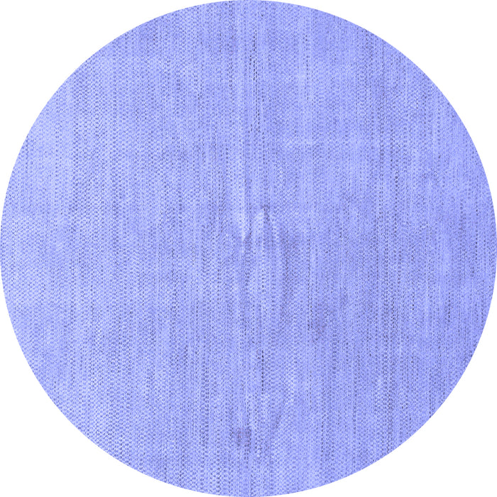 Round Abstract Blue Modern Rug, abs1518blu