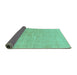 Sideview of Abstract Turquoise Modern Rug, abs1518turq