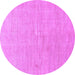 Round Abstract Purple Modern Rug, abs1518pur