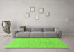 Machine Washable Abstract Green Modern Area Rugs in a Living Room,, wshabs1518grn