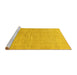 Sideview of Machine Washable Abstract Yellow Modern Rug, wshabs1518yw