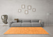 Machine Washable Abstract Orange Modern Area Rugs in a Living Room, wshabs1518org