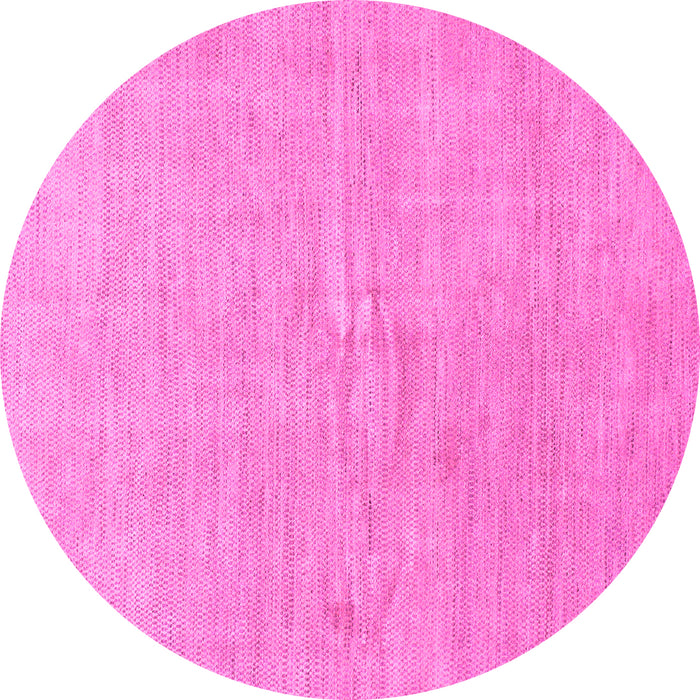 Round Machine Washable Abstract Pink Modern Rug, wshabs1518pnk