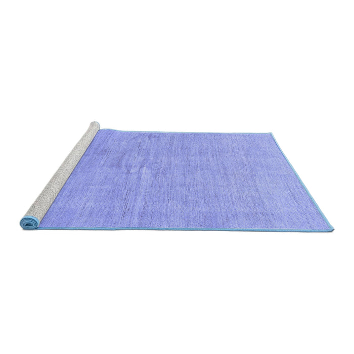 Sideview of Machine Washable Abstract Blue Modern Rug, wshabs1518blu