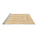 Sideview of Machine Washable Abstract Sun Yellow Rug, wshabs1519