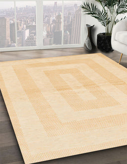Abstract Sun Yellow Solid Rug in Family Room, abs1519