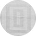 Round Machine Washable Solid Gray Modern Rug, wshabs1519gry