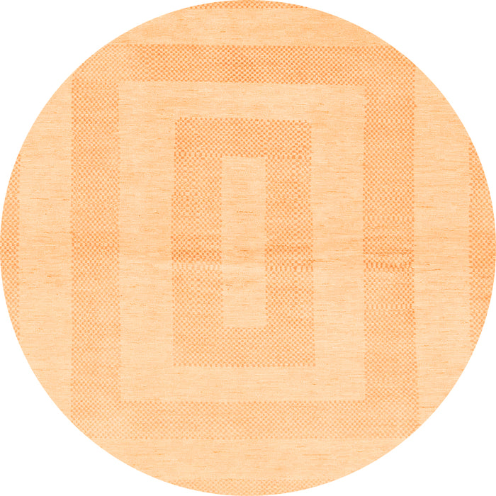 Round Solid Orange Modern Rug, abs1519org