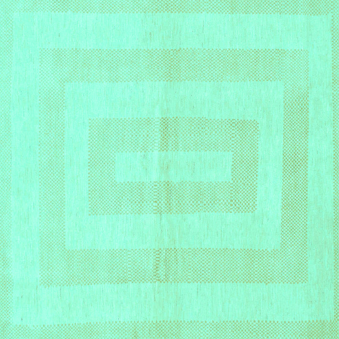 Square Solid Turquoise Modern Rug, abs1519turq