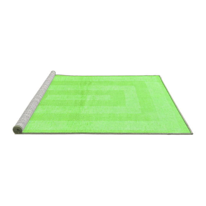Sideview of Machine Washable Solid Green Modern Area Rugs, wshabs1519grn