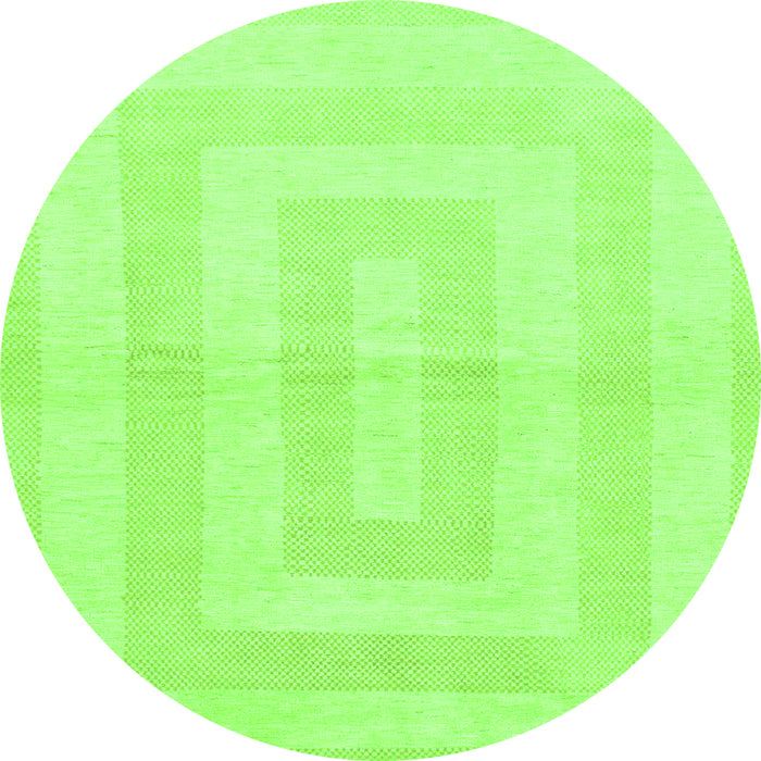 Round Solid Green Modern Rug, abs1519grn