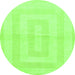 Round Solid Green Modern Rug, abs1519grn