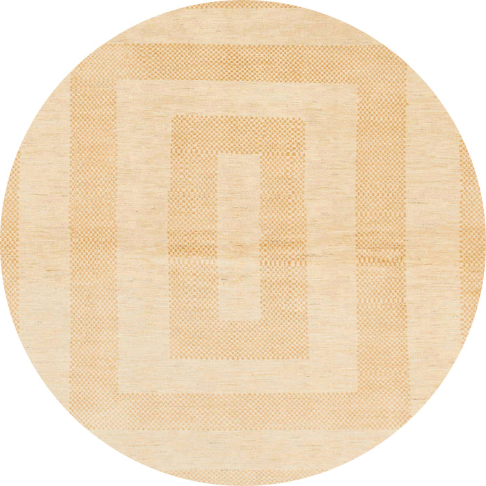 Round Machine Washable Abstract Sun Yellow Rug, wshabs1519