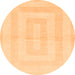 Round Machine Washable Solid Orange Modern Area Rugs, wshabs1519org