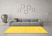 Machine Washable Solid Yellow Modern Rug in a Living Room, wshabs1519yw