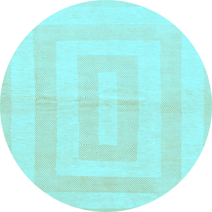 Round Solid Light Blue Modern Rug, abs1519lblu