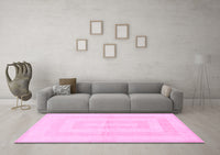 Machine Washable Solid Pink Modern Rug, wshabs1519pnk