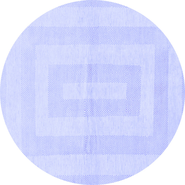 Round Solid Blue Modern Rug, abs1519blu