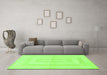 Machine Washable Solid Green Modern Area Rugs in a Living Room,, wshabs1519grn