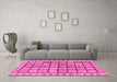 Machine Washable Abstract Pink Modern Rug in a Living Room, wshabs151pnk