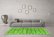 Machine Washable Abstract Green Modern Area Rugs in a Living Room,, wshabs151grn