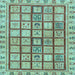 Square Machine Washable Abstract Light Blue Modern Rug, wshabs151lblu