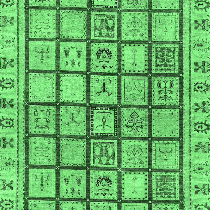 Machine Washable Abstract Emerald Green Modern Area Rugs, wshabs151emgrn