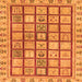 Square Machine Washable Abstract Orange Modern Area Rugs, wshabs151org