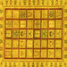 Square Machine Washable Abstract Yellow Modern Rug, wshabs151yw