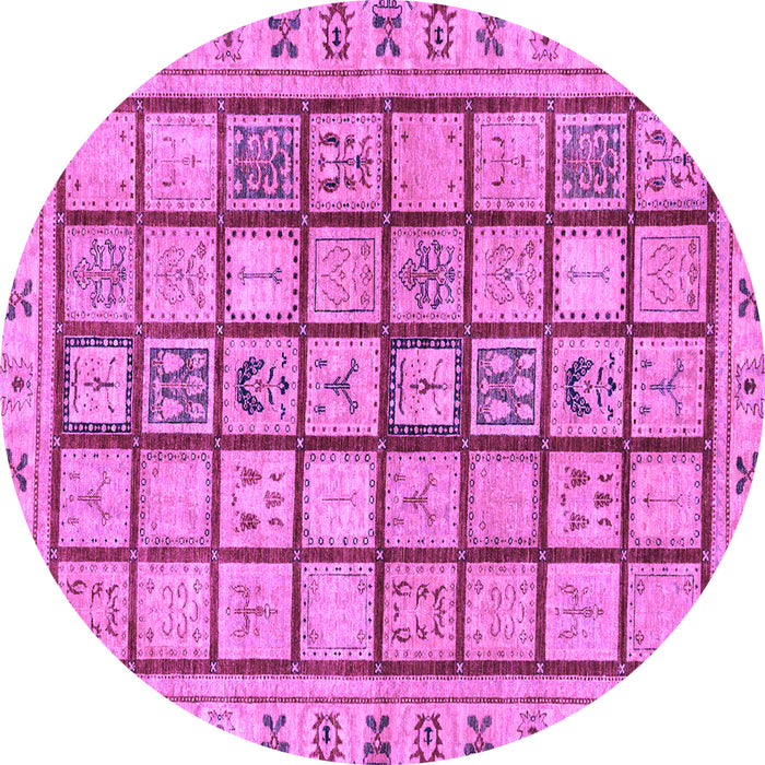 Round Abstract Purple Modern Rug, abs151pur