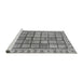 Sideview of Machine Washable Abstract Gray Modern Rug, wshabs151gry