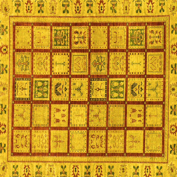 Square Abstract Yellow Modern Rug, abs151yw
