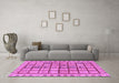 Machine Washable Abstract Purple Modern Area Rugs in a Living Room, wshabs151pur