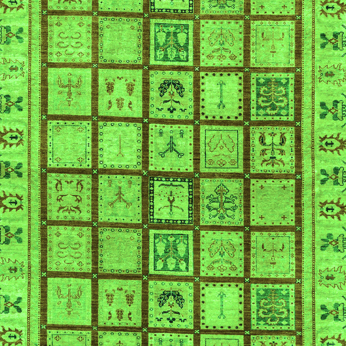 Machine Washable Abstract Green Modern Area Rugs, wshabs151grn